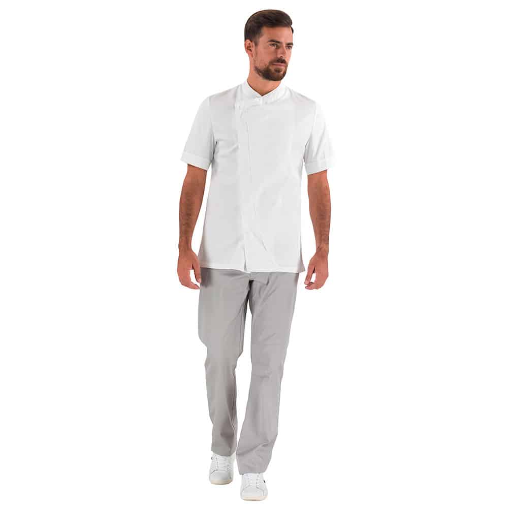 Parsley Men’s Short Sleeve Chef Jacket | Modern Contrast Style