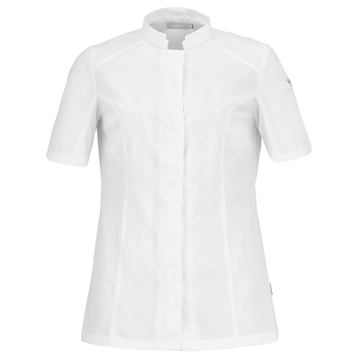White short-sleeve ventilated, chef coat