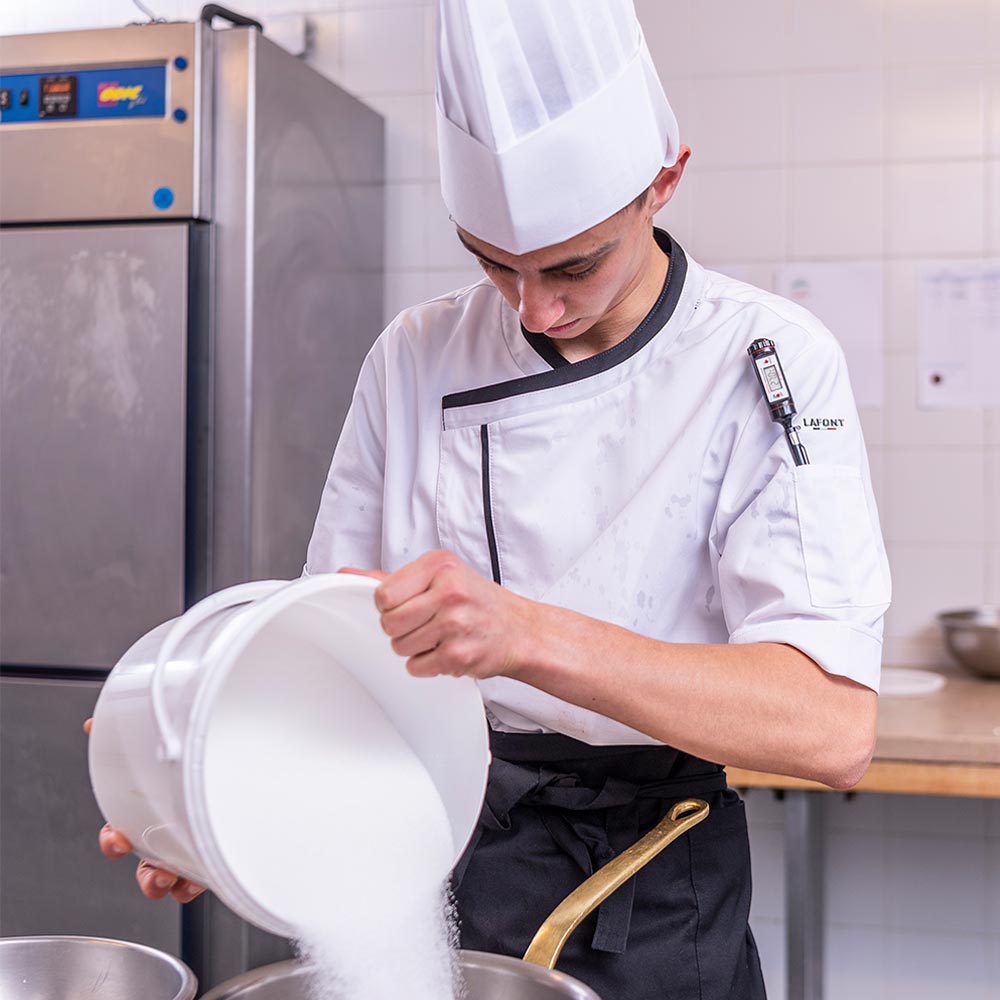 Parsley Men’s Short Sleeve Chef Jacket | Modern Contrast Style