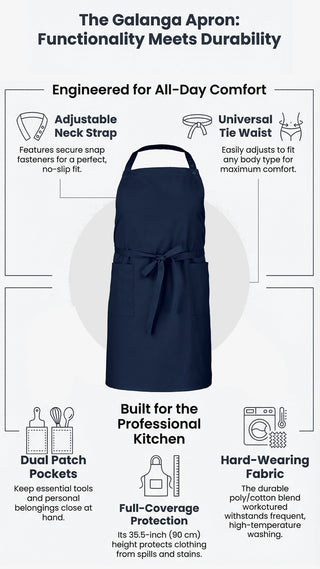 Galanga Bib Apron | Adjustable Fit & Utility Storage