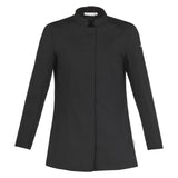 Black Marjoram Women's Long Sleeve Chef Coat that's Fitted for Active Kitchen Work 