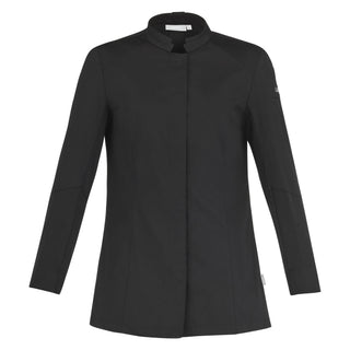 Black Marjoram Women's Long Sleeve Chef Coat that's Fitted for Active Kitchen Work 