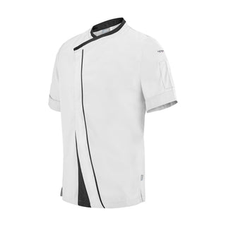 Parsley Men’s Short Sleeve Chef Jacket | Modern Contrast Style