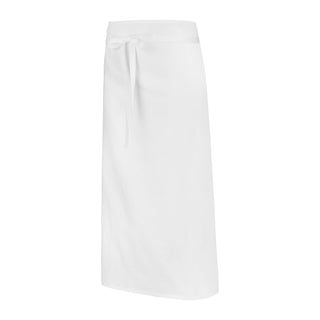 A white PINNY apron with a tie waist, part of the CATERING collection for chef uniforms.