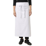 A long white waist apron on a restaurant waitress