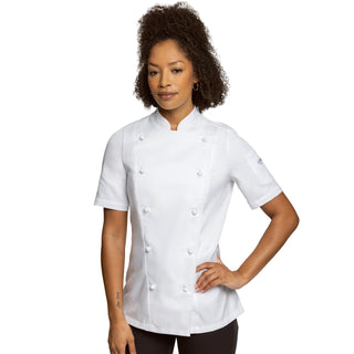 PLATINE Women’s Double Breasted Chef Jacket | Professional Short-Sleeve Kitchen Coat
